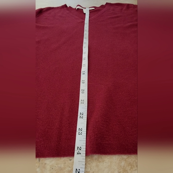 NWOT French Laundry XL V-Neck Sweater 3/4 Sleeve Burgandy Maroonhi - Picture 7 of 12